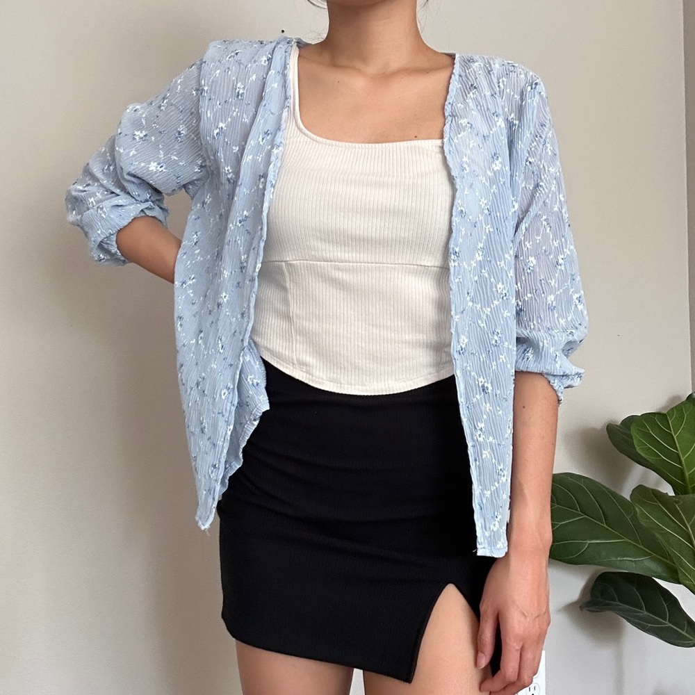 ✖️SOLD✖️Baby blue floral cardigan